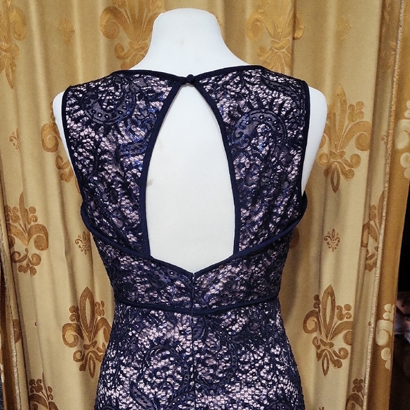 Night Way Collections Navy Lace Gown - Picture 5 of 10